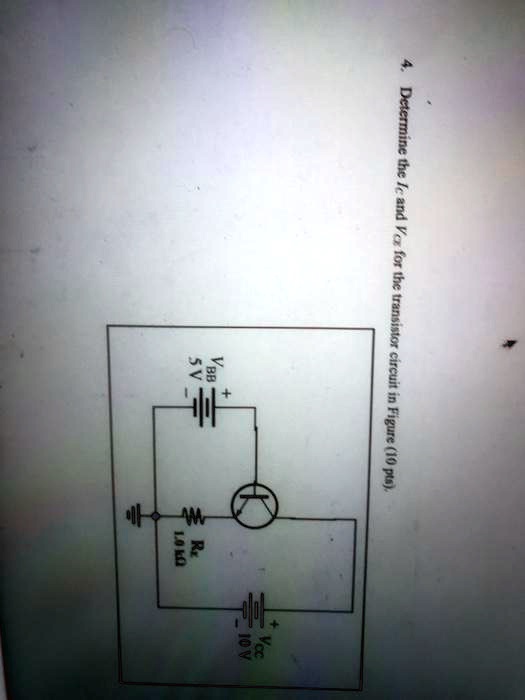 SOLVED Determine the Ic and V for the transistor circuit in Figure 19