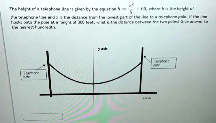 SOLVED: The height of telephone line 15 is given by the equation h ...