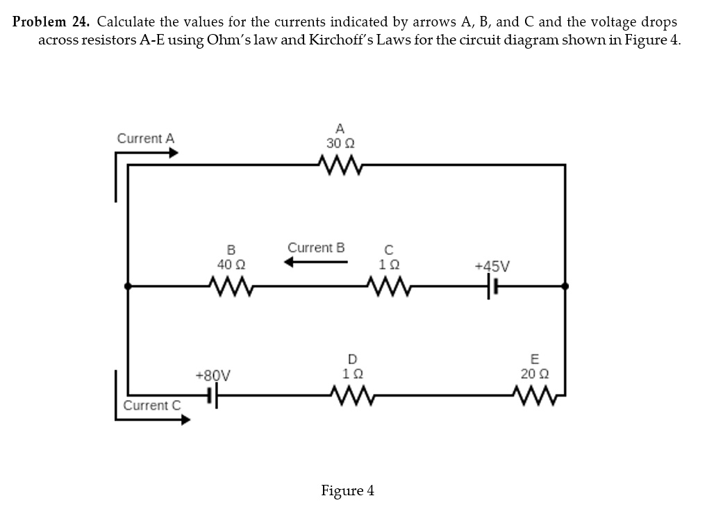 problem 24 calculate the values for the currents indicated by arrows a ...