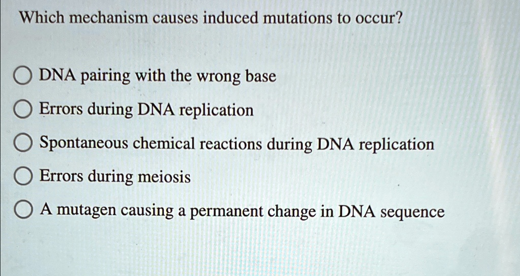 Replication Error Mutation which mechanism causes induced mutations to occur dna pairing with the ...