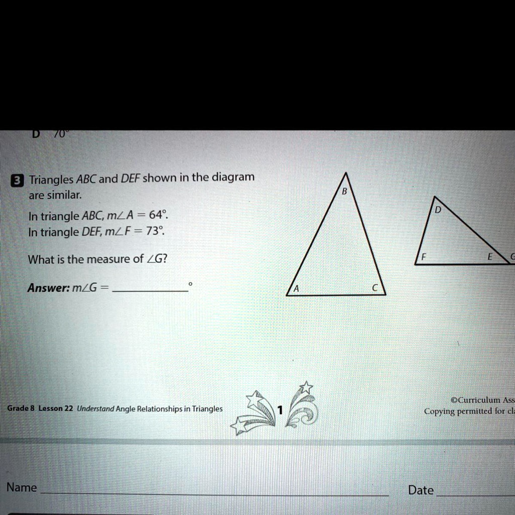 Solved 3 Triangles Abc And Def Shown In The Diagram Are Similar In Triangle Abc Mza 64 1789