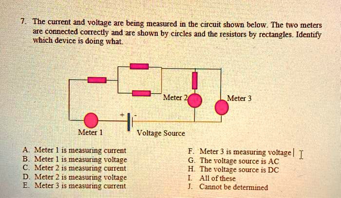 SOLVED:The curreat and voltage are being measured in the circuit shown ...
