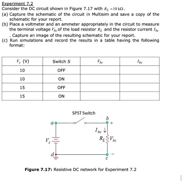 Multisim Experiment Z2: DC Circuit Analysis Consider the DC circuit ...