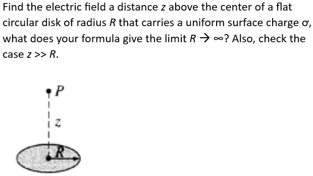 Find the electric field a distance z above the center of a flat ...