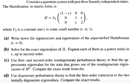 Consider a quantum system with just three linearly independent states ...