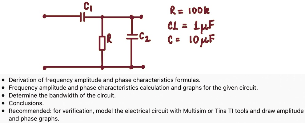 SOLVED: CI R = 100kΩ CL = 1μF C = 10pF C2 - Derivation of frequency ...