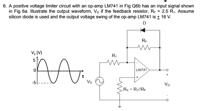 SOLVED: A positive voltage limiter circuit with an op-amp LM741 in Fig ...