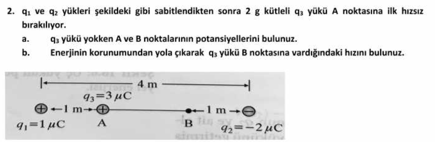 SOLVED: 2. Q1 Ve Q2 Yükleri ?ekildeki Gibi Sabitlendikten Sonra 2 G ...