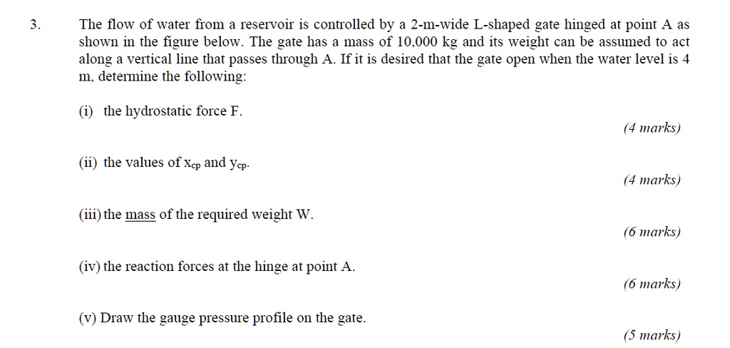 3. The flow of water from a reservoir is controlled by a...