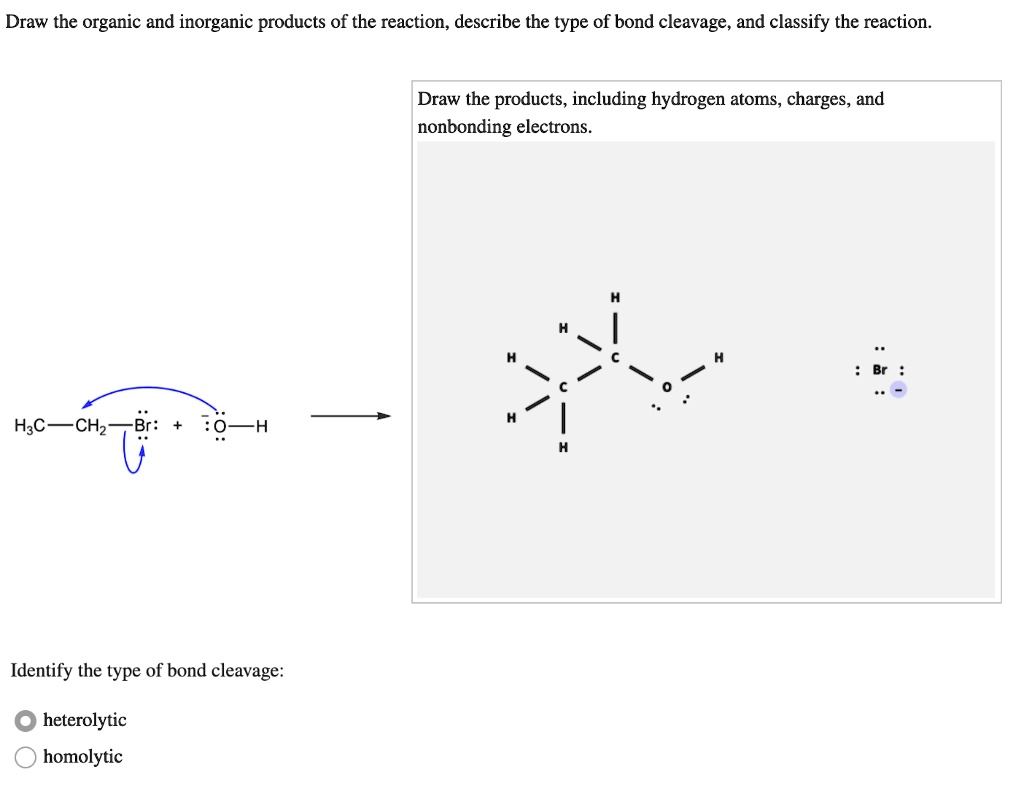 SOLVED Draw the organic and products of the reaction