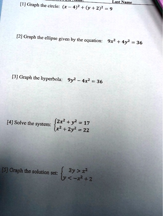 Lus Name 1 Graph The Circle X 4 2 Y 2 2 9 2 Itprospt