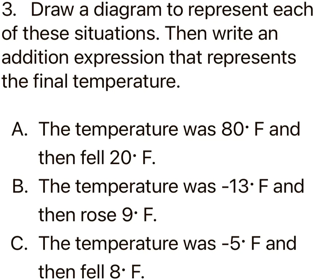 3. Draw a diagram to represent each of these situations. Then write an ...
