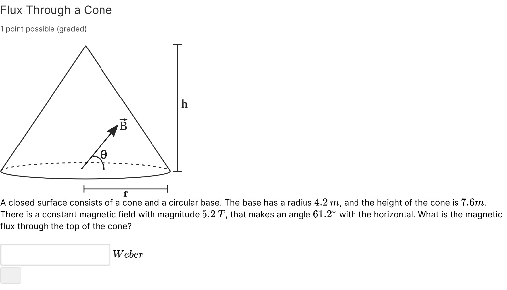 SOLVED: A closed surface consists of a cone and a circular base. The ...