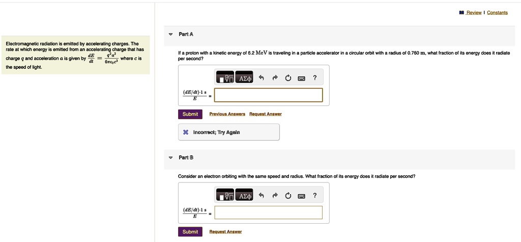 SOLVED: II Review I Constants Part A Electromagnetic radiation is ...