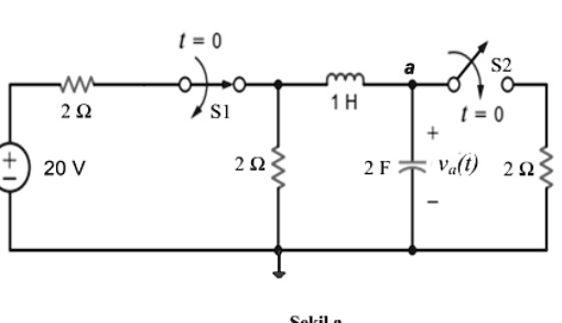 SOLVED: In the circuit in the figure, before t=0, the circuit is stable ...