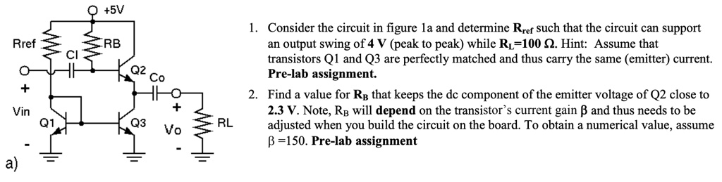 Rref Current SOLVED: Consider the circuit in figure la and determine Rref such that ...