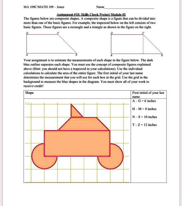 assignment 18 skills check project module 2 the figures below are composite shapes a composite shape is a figure that can be divided into more than one of the basic figures for example the t 72105
