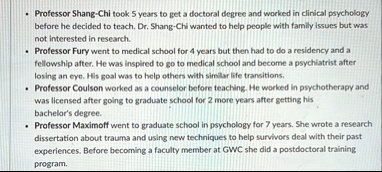 professor shang chi took 5 years to get a doctoral degree and worked in clinical psychology before he decided to teach dr shang chi wanted to help people with family issues but was not inter 51995