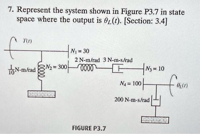 [GET ANSWER] 7. Represent the system shown in Figure P3.7 in state ...