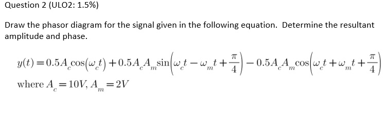 SOLVED: Draw the phasor diagram for the signal given in the following ...
