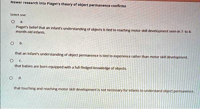 Piaget's theory of outlet object permanence