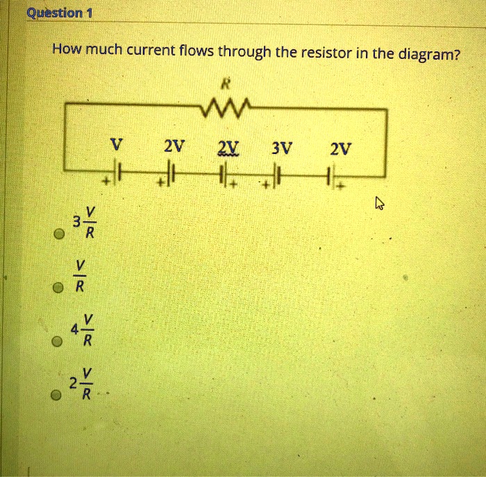 SOLVED:Question 1 How much current flows through the resistor in the ...