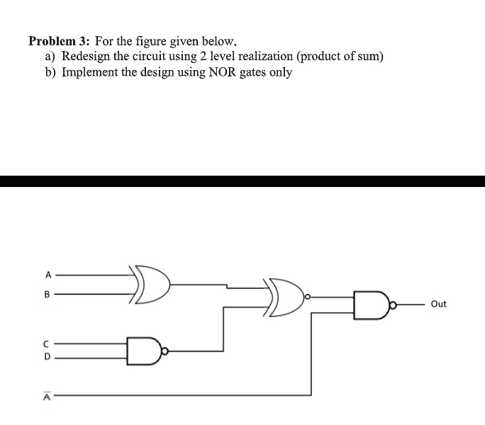 SOLVED: Problem 3: For The Figure Given Below. A) Redesign The Circuit ...