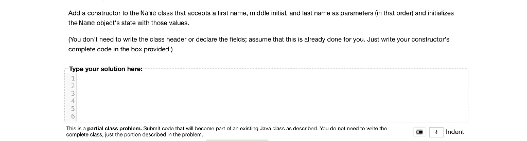 SOLVED: 8.19 Add a constructor to the Name class that accepts a first ...