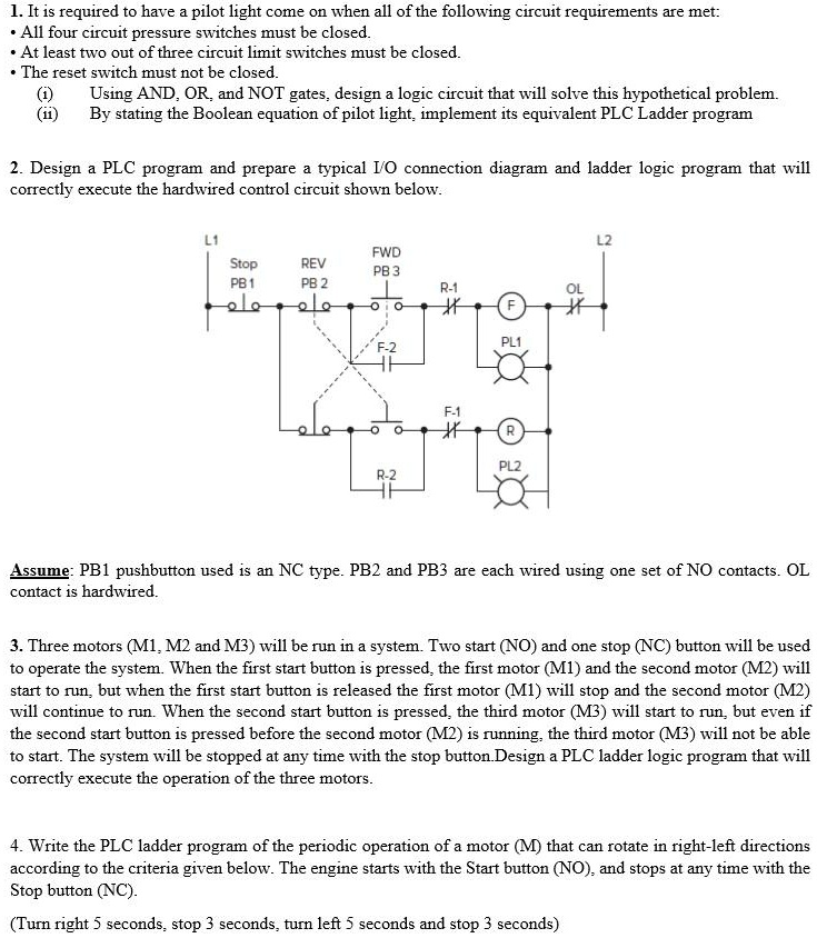 It is required to have a pilot light come on when all of the following