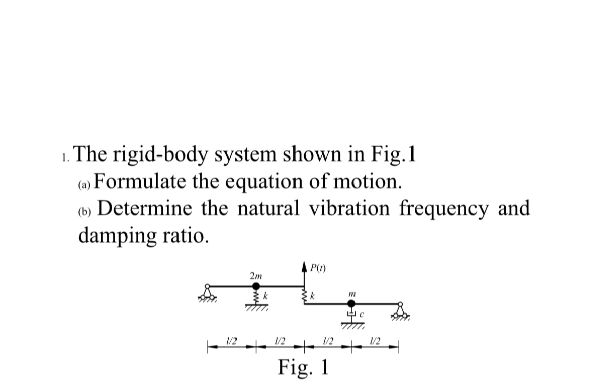 SOLVED 1. The rigidbody system shown in Fig. 1 (a) Formulate the