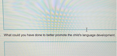 What could you have done to better promote the child's language development.