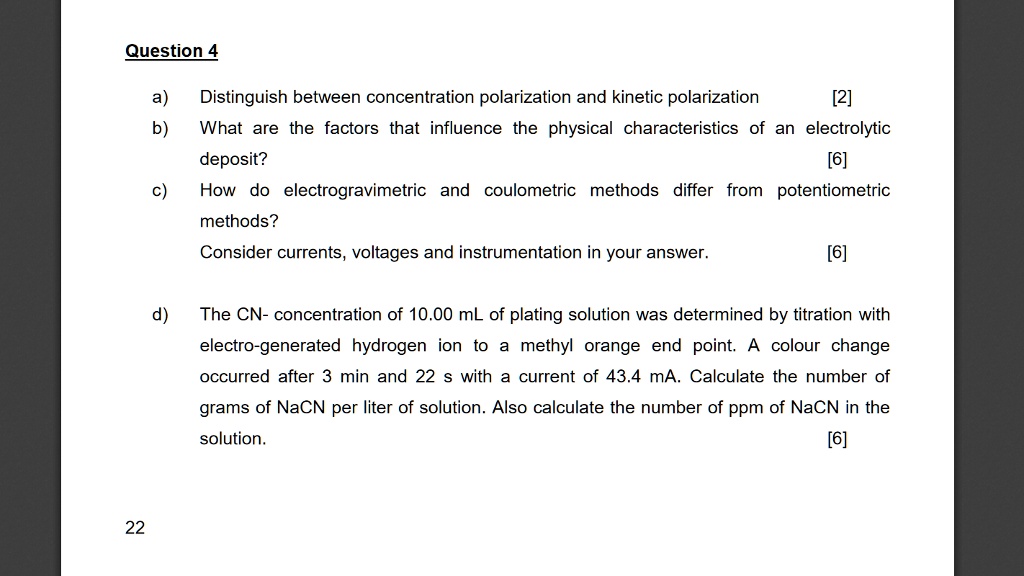 SOLVED: Distinguish between concentration polarization and kinetic ...