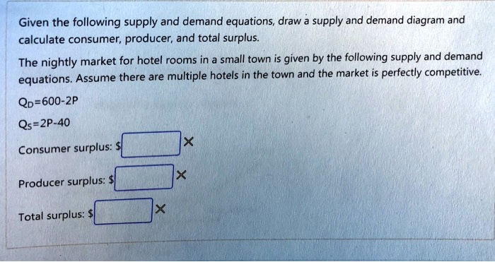 Solved Please Help Determine Consumer And Producer Surplus Using Solved Please Help Determine Consumer And Producer Surplus Using