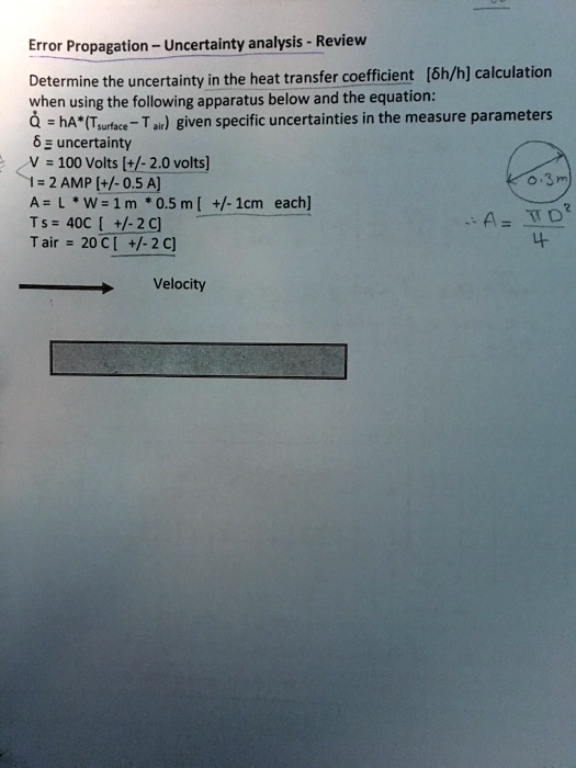 SOLVED: Error Propagation-Uncertainty analysis-Review Determine the ...