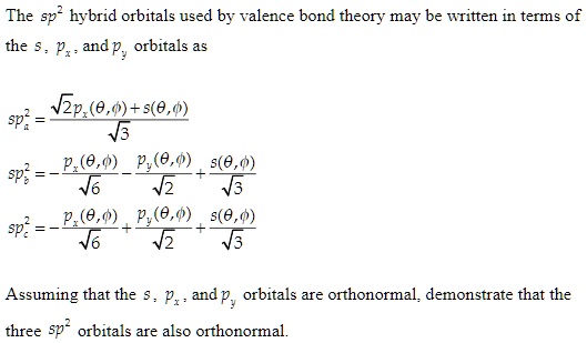 SOLVED: The sp2 hybrid orbitals used by valence bond theory may be ...