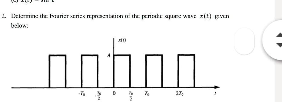 SOLVED: Determine the Fourier series representation of the periodic ...