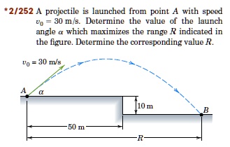 SOLVED: A Projectile Launched From A Point With Speed 30 M/s. Determine ...