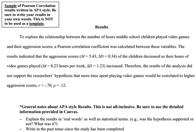 Write Up Correlation Results Apa