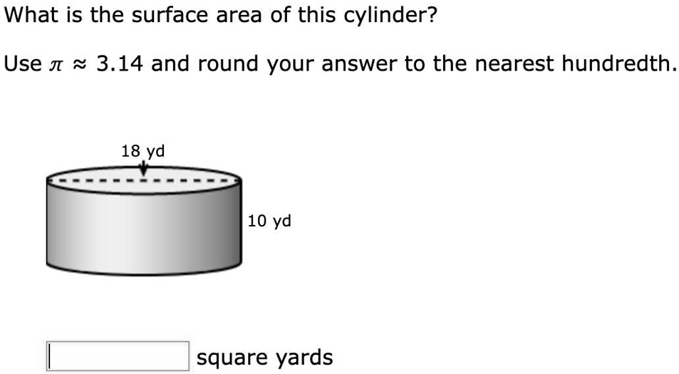 SOLVED 'What is the surface area of this cylinder? What is the surface