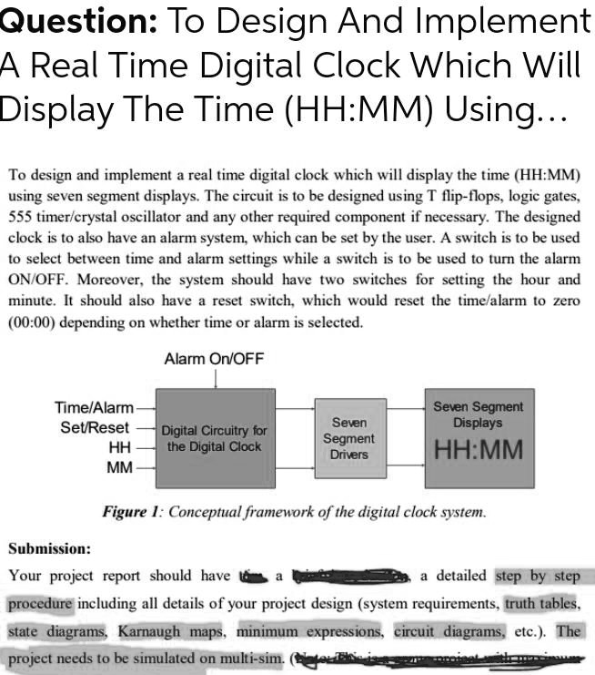 SOLVED To design and implement a realtime digital clock which will
