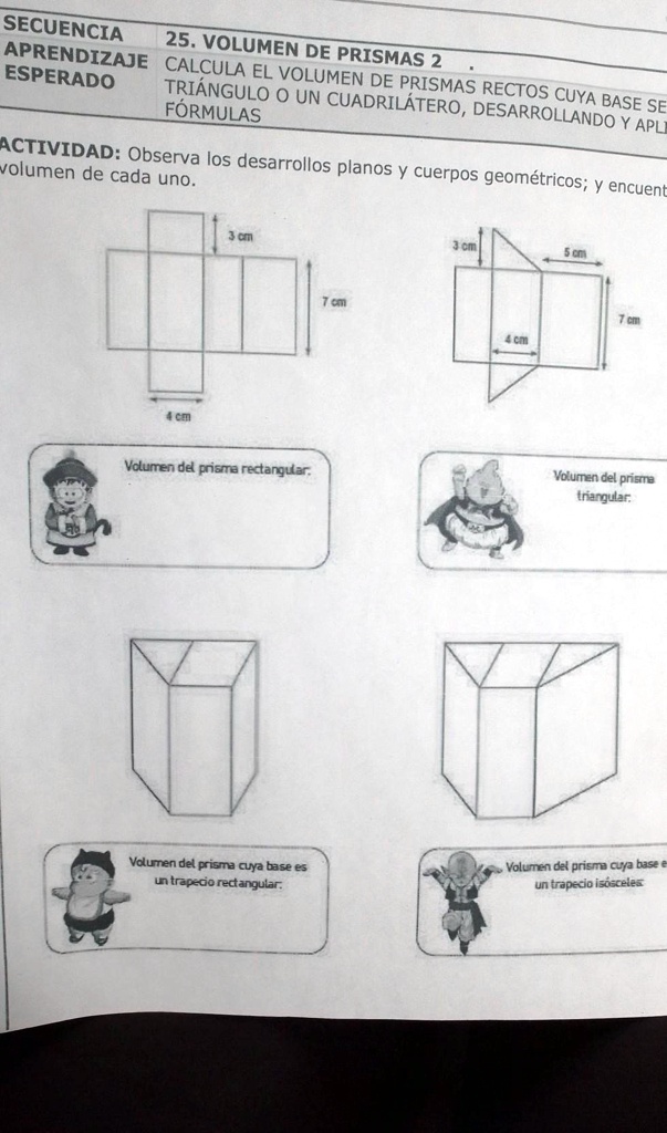 Solved Observa Los Desarrollos Planos Y Cuerpos Geométricos Y