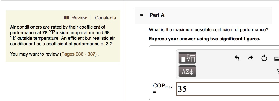 Review | Constants Air conditioners are rated by their coefficient of ... - Coefficient Of Performance Air Conditioner Efficiency Ratings