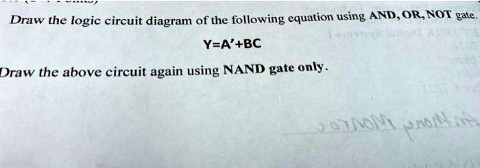 SOLVED: Draw the logic circuit diagram of the following equation using ...