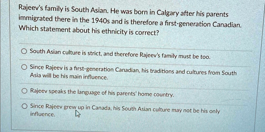 Rajeev's family is South Asian. He was born in Calgary after...