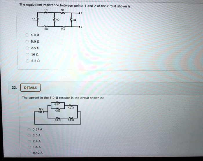 SOLVED: The equivalent resistance between points A and B of the circuit ...
