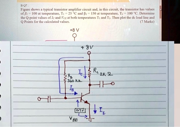 Q Point Values BQ7. Figure shows a typical transistor amplifier circuit and, in this ...