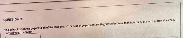 Solved QUESTION 3 The school is serving yogurt to all of the