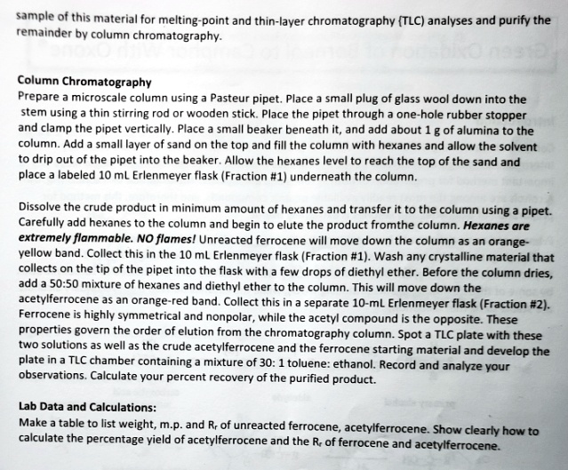 Pasteur Pipette Column Chromatography