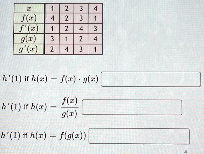 Solved 2 3 4 2 3 41 1 2 4 3 3 2 2 4 3 X F F X 2 6 9 H 1 If H C F C 2 6 F C H 1 If H Z 2 6 H 1 If H Z F G W