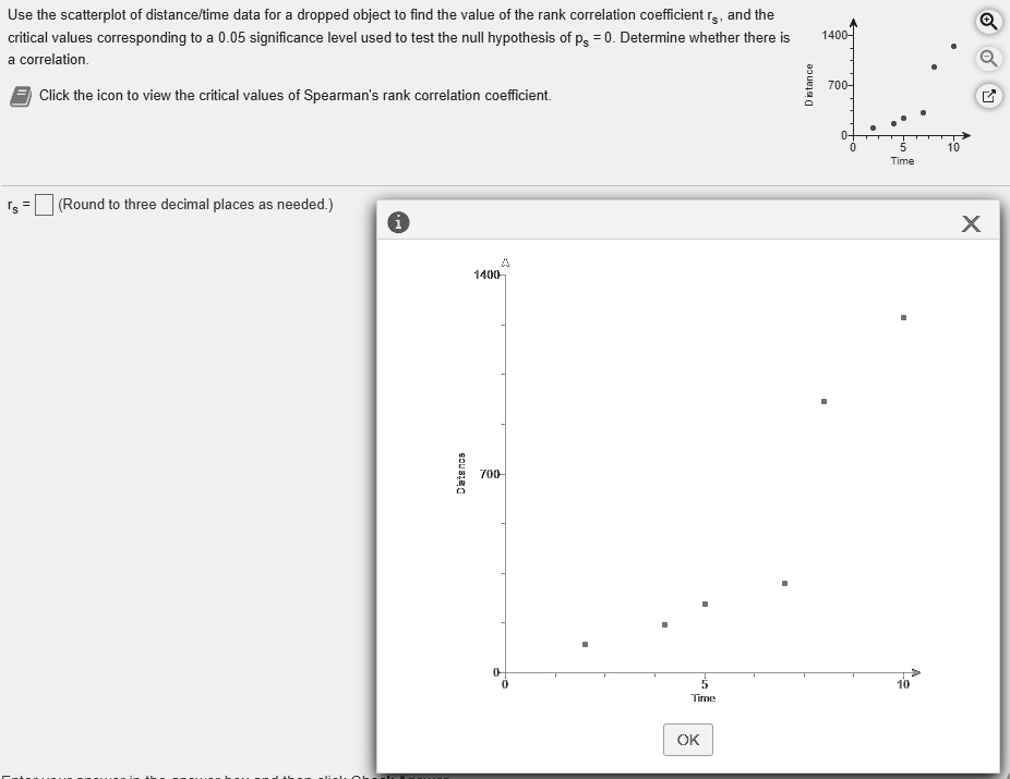 SOLVED Use the scatterplot of distanceltime data for dropped object to